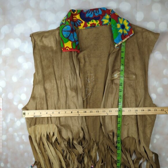 60's Flower Child Handmade Vest and Bell Bottom Jean Costume, Women's XL - Picture 7 of 14